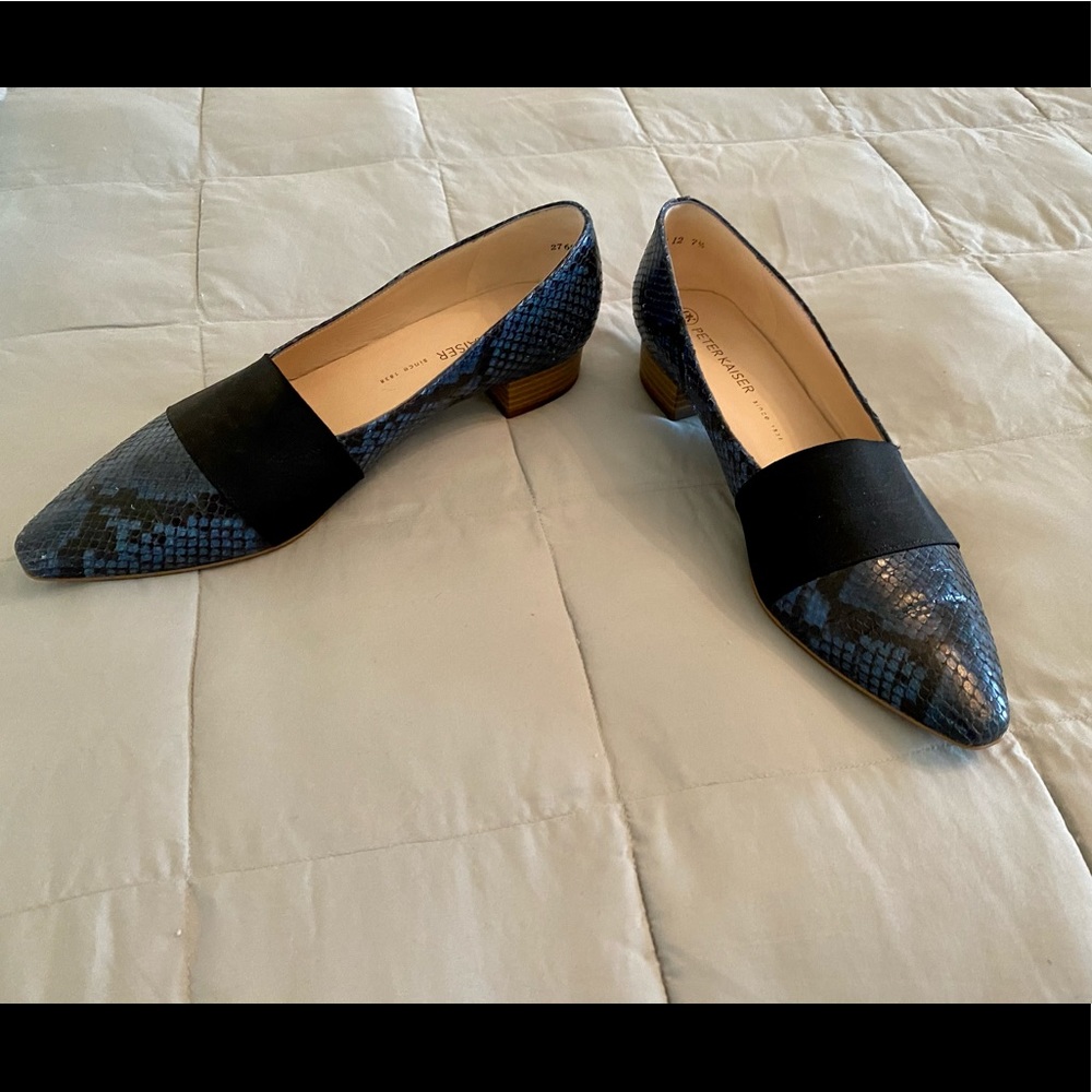 Peter Kaiser Blue Faux Snakeskin Heels